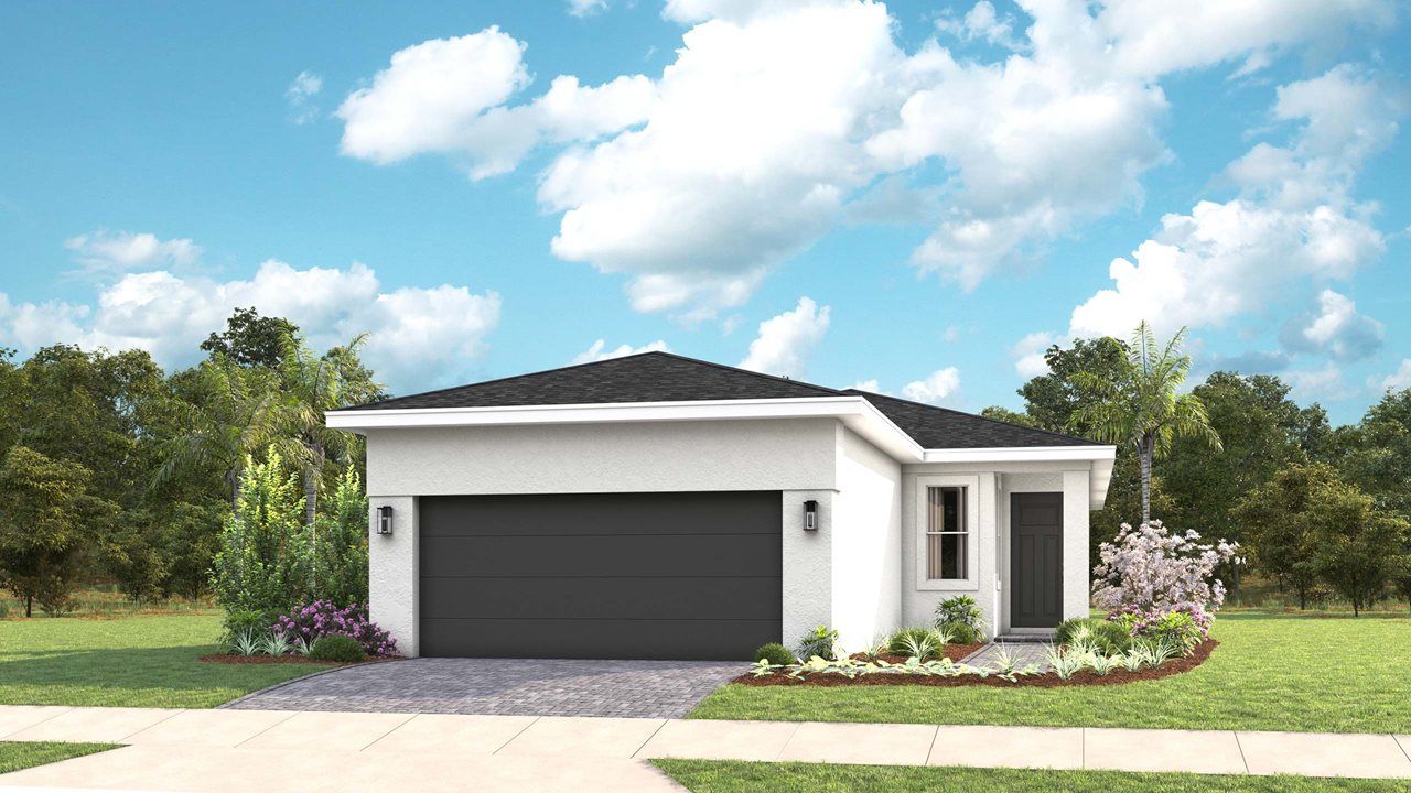 Exterior:Ana Model Home | Elevation A - Transitional