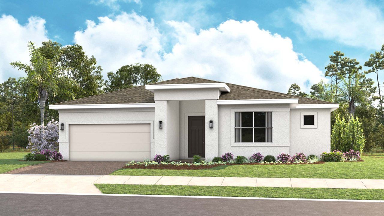 Exterior:Nora Model Home | Elevation A - Transitional