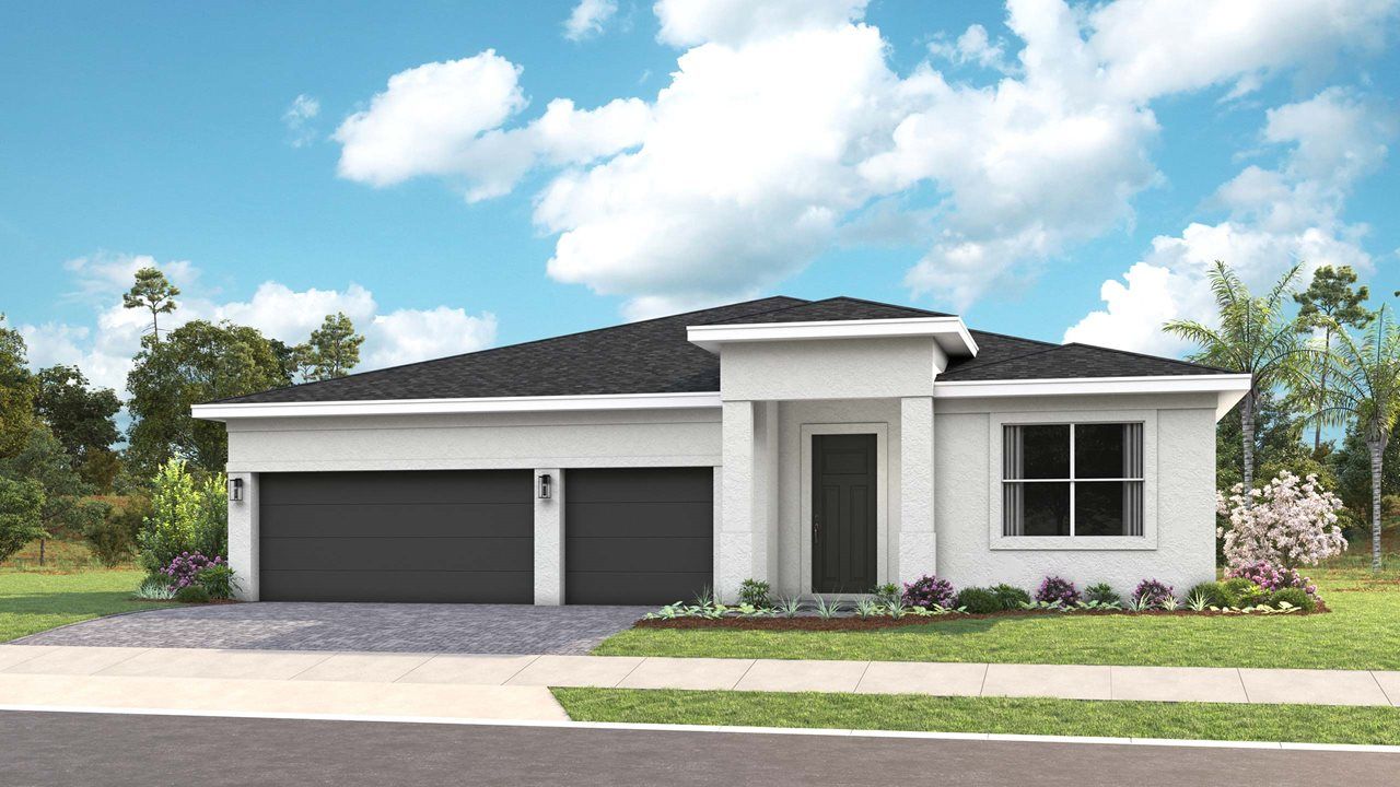 Exterior:Pearl Model Home | Elevation A - Transitional