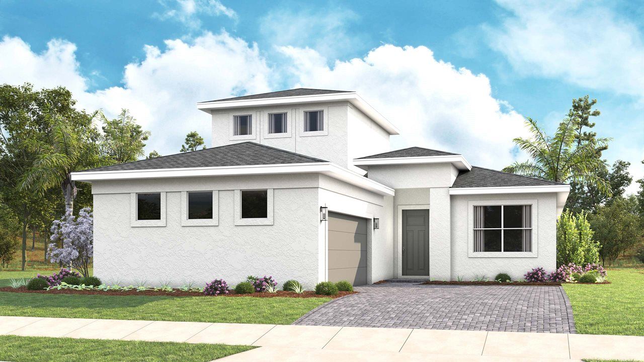 Exterior:Laura Model Home | Elevation A - Transitional Bonus