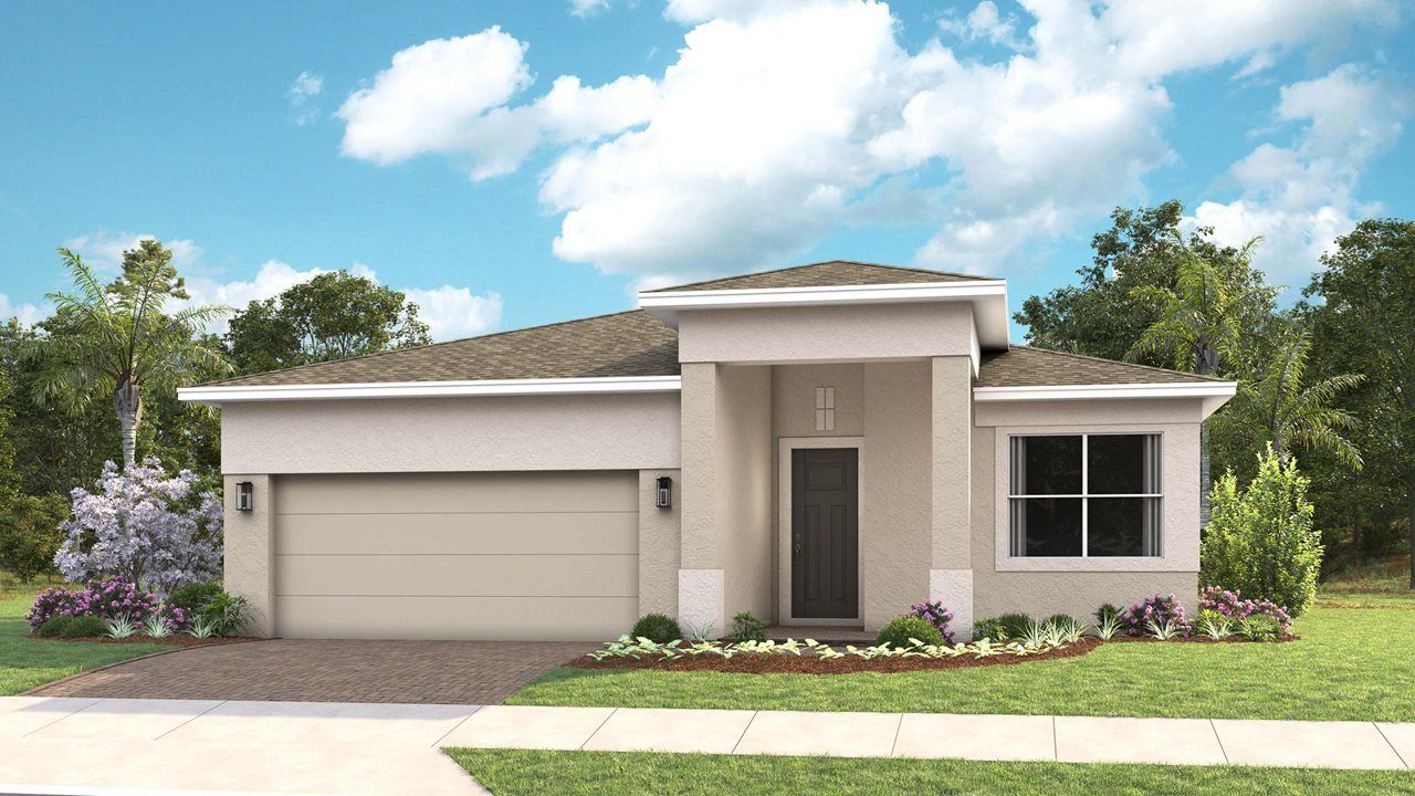 Exterior:Morgan Model Home | Elevation A - Transitional