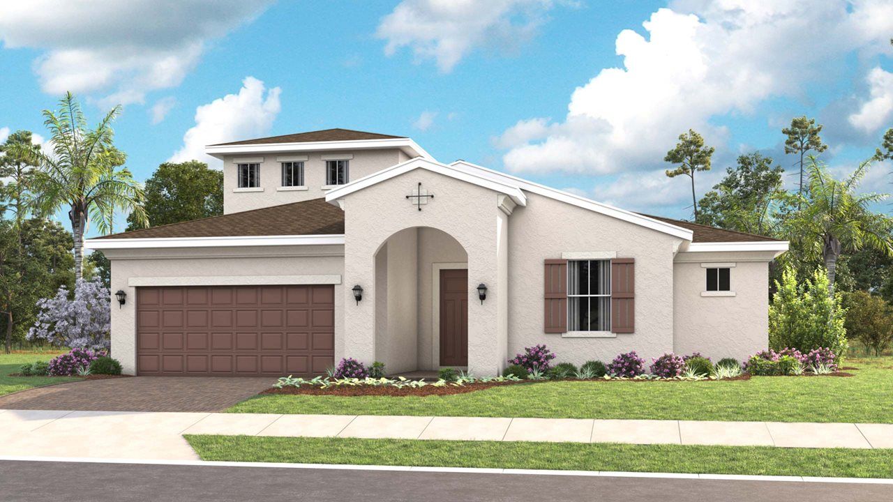 Exterior:Nora Model Home | Elevation B - Spanish Bonus