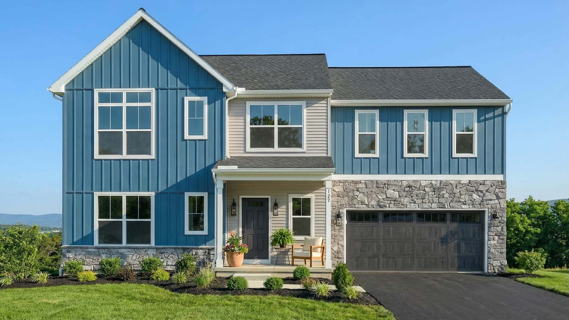 Exterior of the Lawrence Model, New Home in Carlisle PA:Exterior of the Lawrence Model, New Home in Carlisle PA