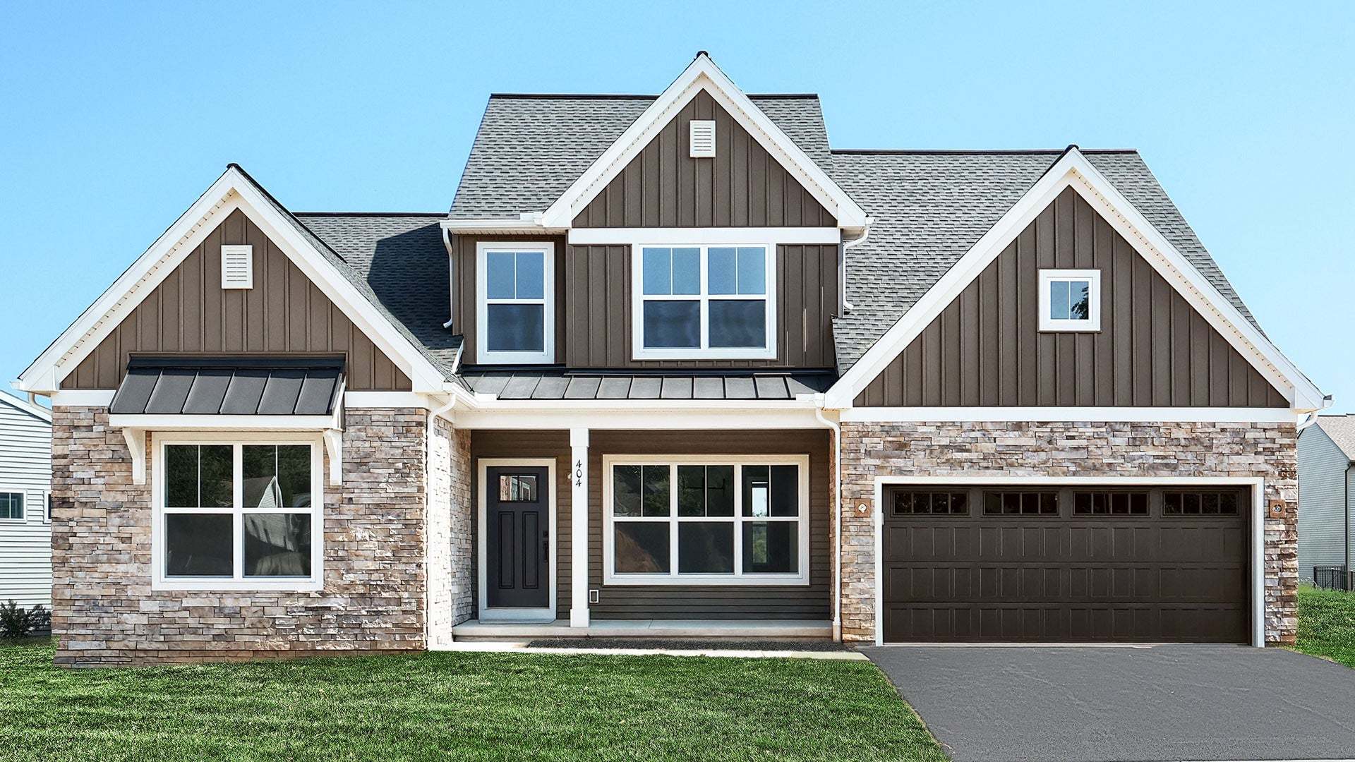 Exterior of the Magnolia Customizable Home Plan with 1st Floor Primary Suite in Mechanicsburg PA:Exterior of the Magnolia Customizable Home Plan with 1st Floor Primary Suite in Mechanicsburg PA