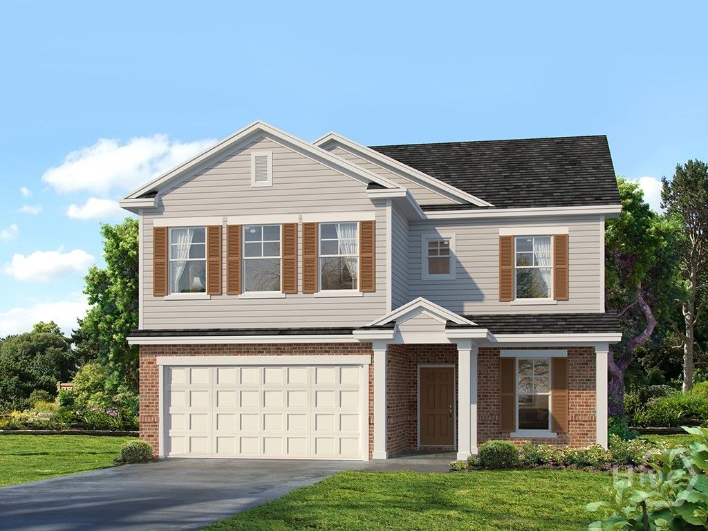 Exterior:Front view elevation C, artist rendering