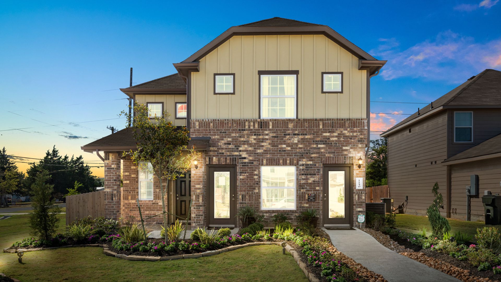 Leonard Crossing Model Home Exterior Night