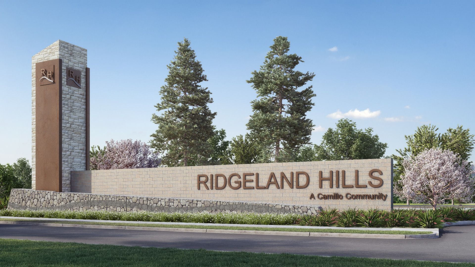 Ridgeland Hills Amenities_Entry View (2).jpg:Ridgeland Hills Entry Monument