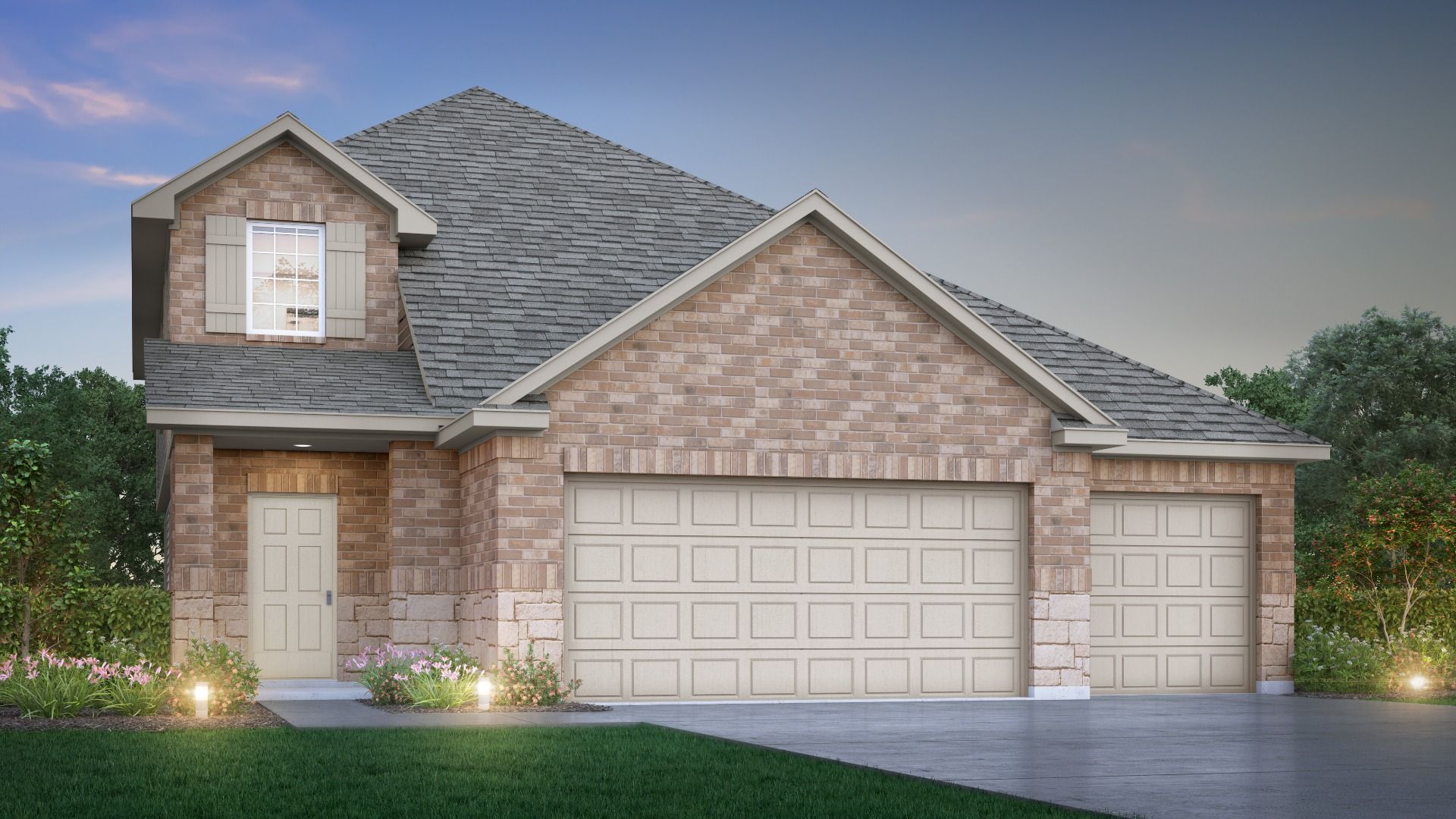 Redbud 3018_B_HR.jpg:Elevation E 3-Car Garage