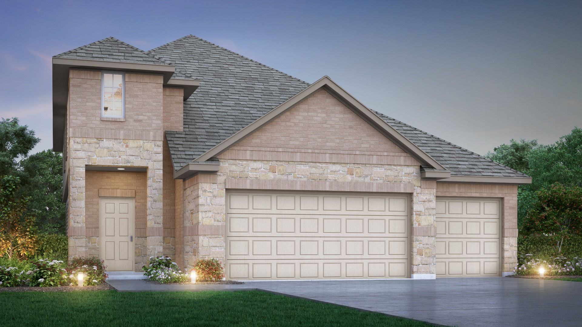 3018 Redbud_F 3 Car.jpg:Elevation F 3-Car Garage