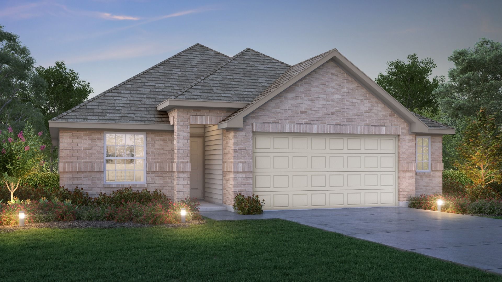 Legend Homes_30 series_3503 Ravenna_A with 5' Extension HR.jpg:Elevation A with 5' Garage Extension