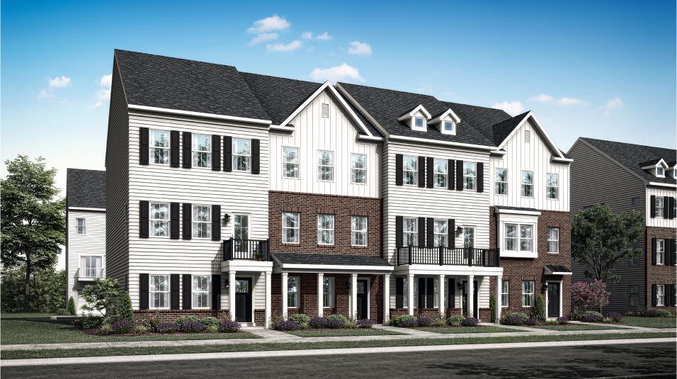 Elevation A - A traditional-inspired townhome exterior
