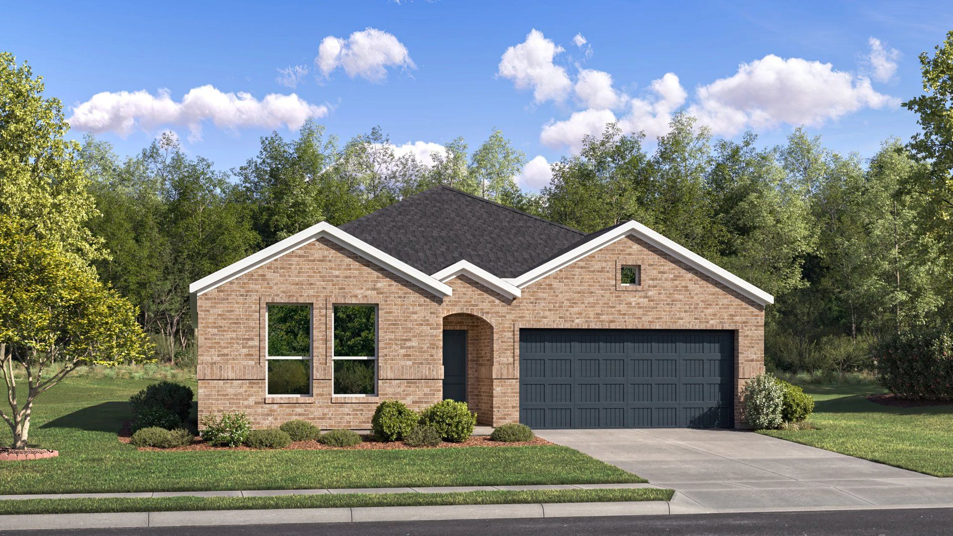 Elevation E4 - Exterior E4 with landscaping
