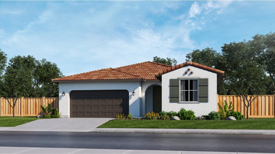 Elevation A - Early California home exterior
