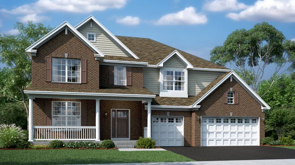 Elevation C - Oxford Exterior C Optional Brick Optional Rails