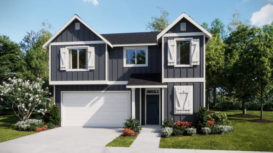 Elevation F - Farmhouse 2-Bay Exterior