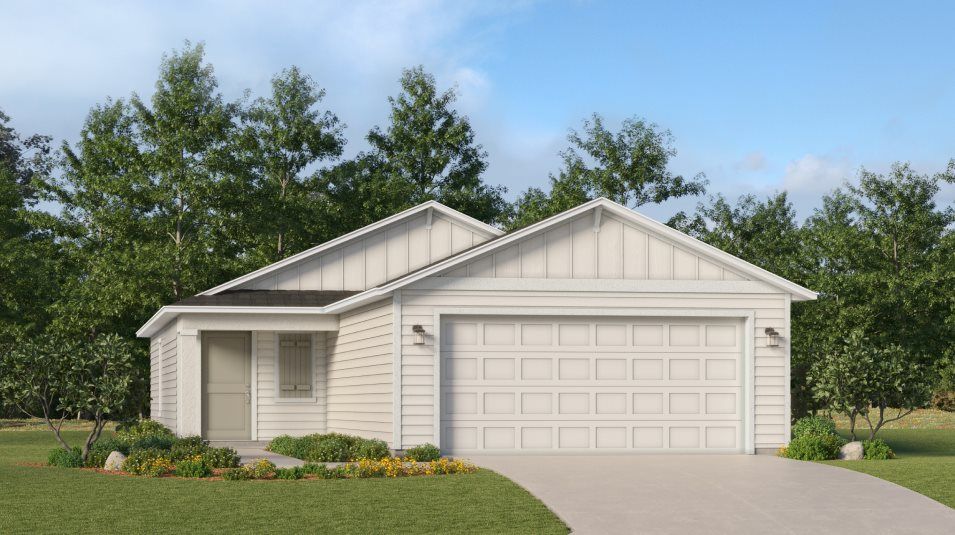 Elevation F - A farmhouse-inspired exterior