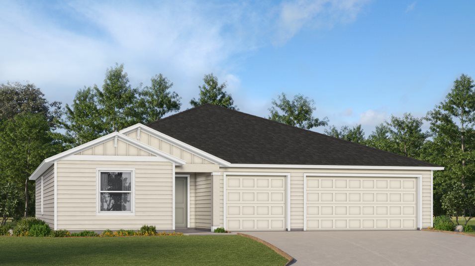 Elevation F - A farmhouse-inspired exterior