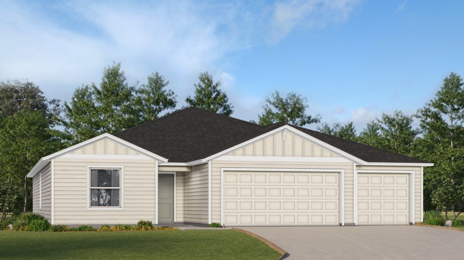 Elevation F - A farmhouse-inspired exterior