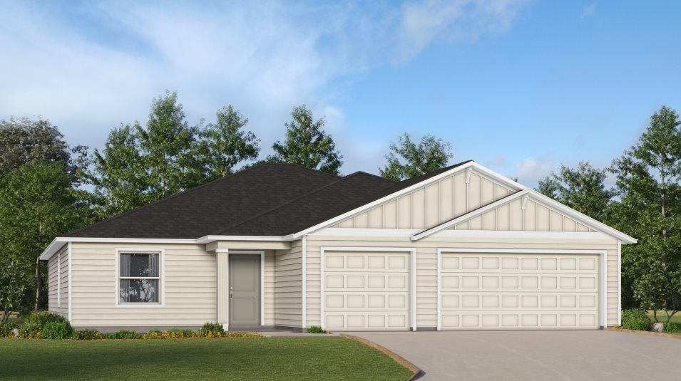 Elevation F - A farmhouse-inspired exterior