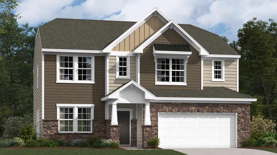 Elevation D - Durham 2 Car Garage Exterior D
