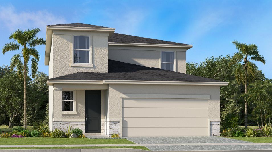 Elevation E - Exterior features clean stucco