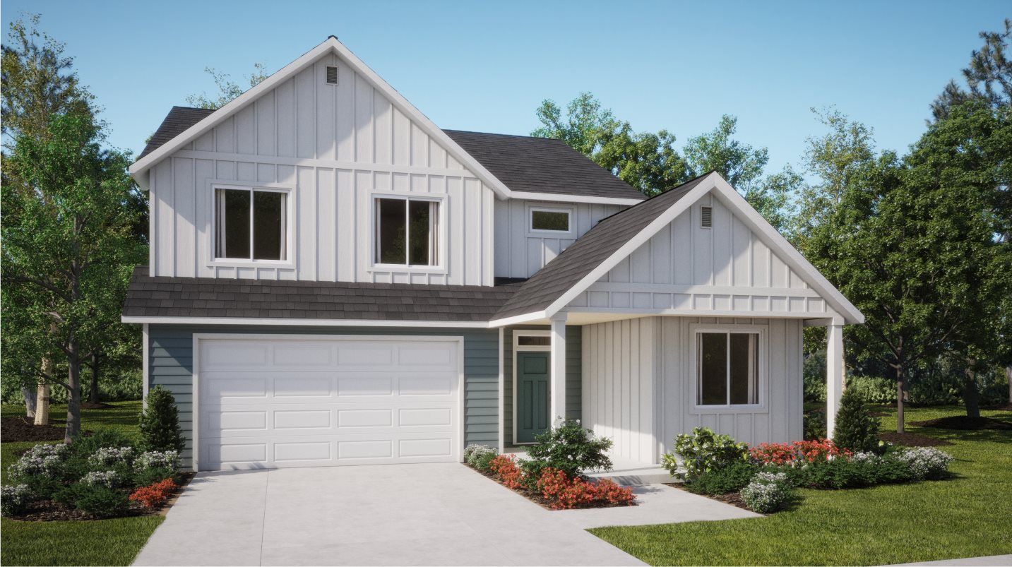 Elevation F - Larview Farmhouse 3-Bay