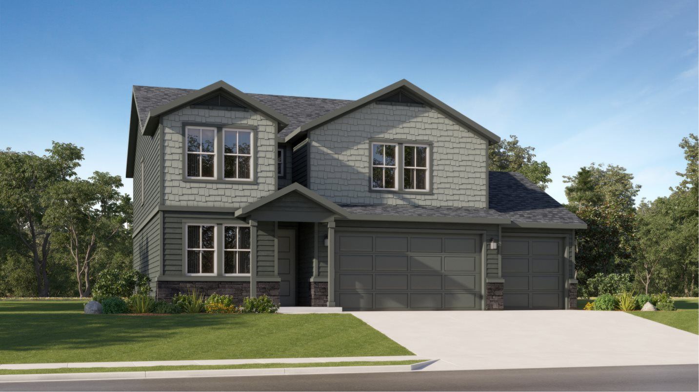 Elevation E3C - Plan 2301 Craftsman 3-Car