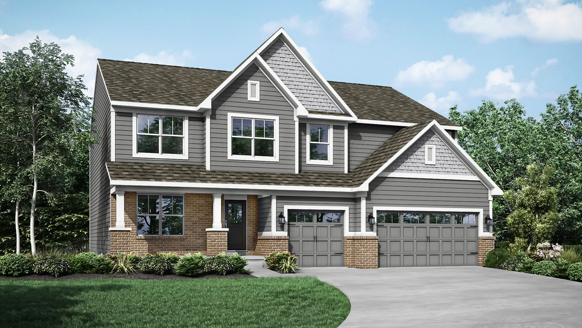 Exterior:Rockwell Elevation B 3 Car