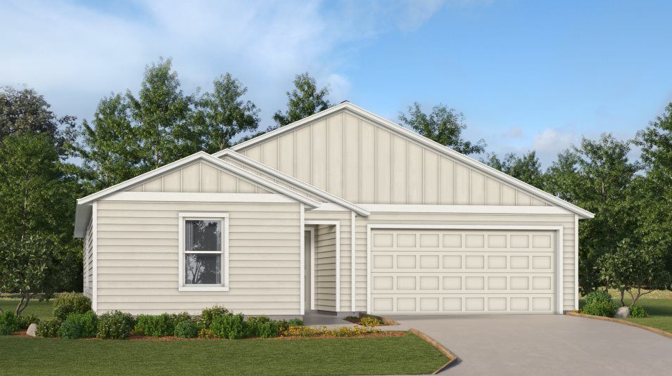 Elevation F - A farmhouse-inspired exterior