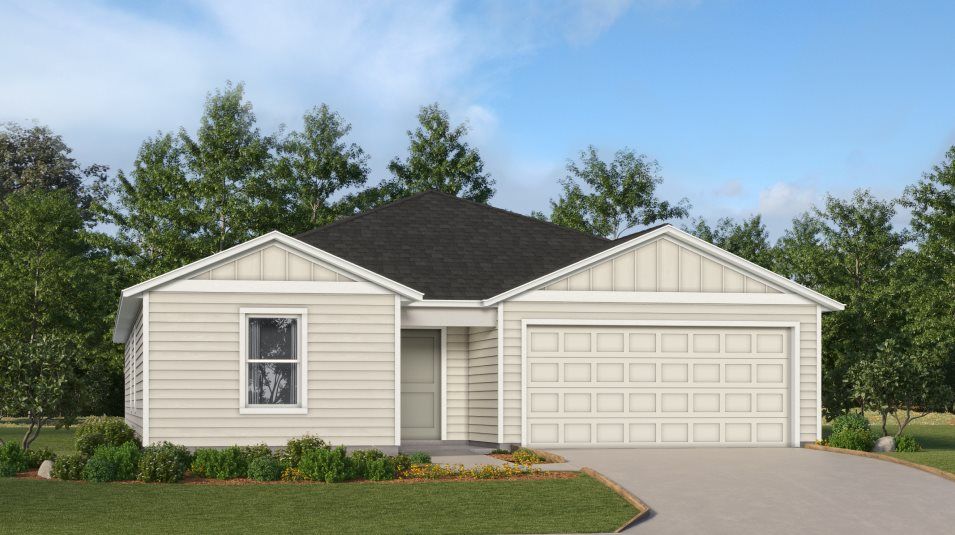Elevation F - A farmhouse-inspired exterior