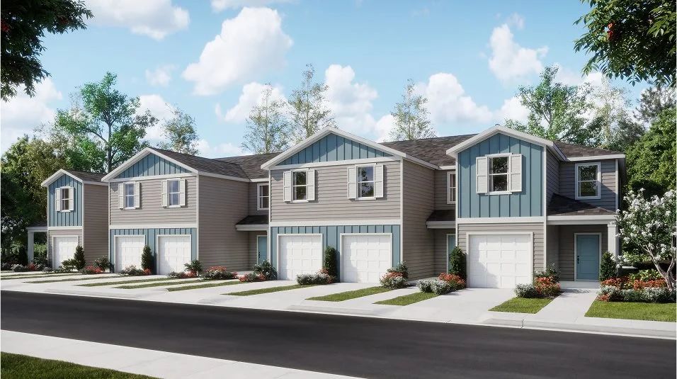 Elevation AE - A farmhouse-inspired townhome exterior