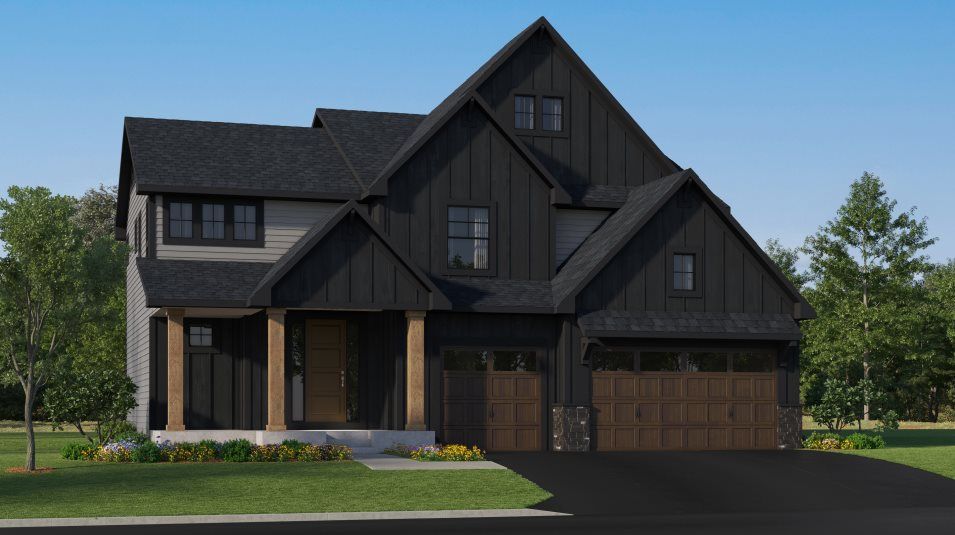 Elevation A3 - Carmel Exterior Rendering Farmhouse 2