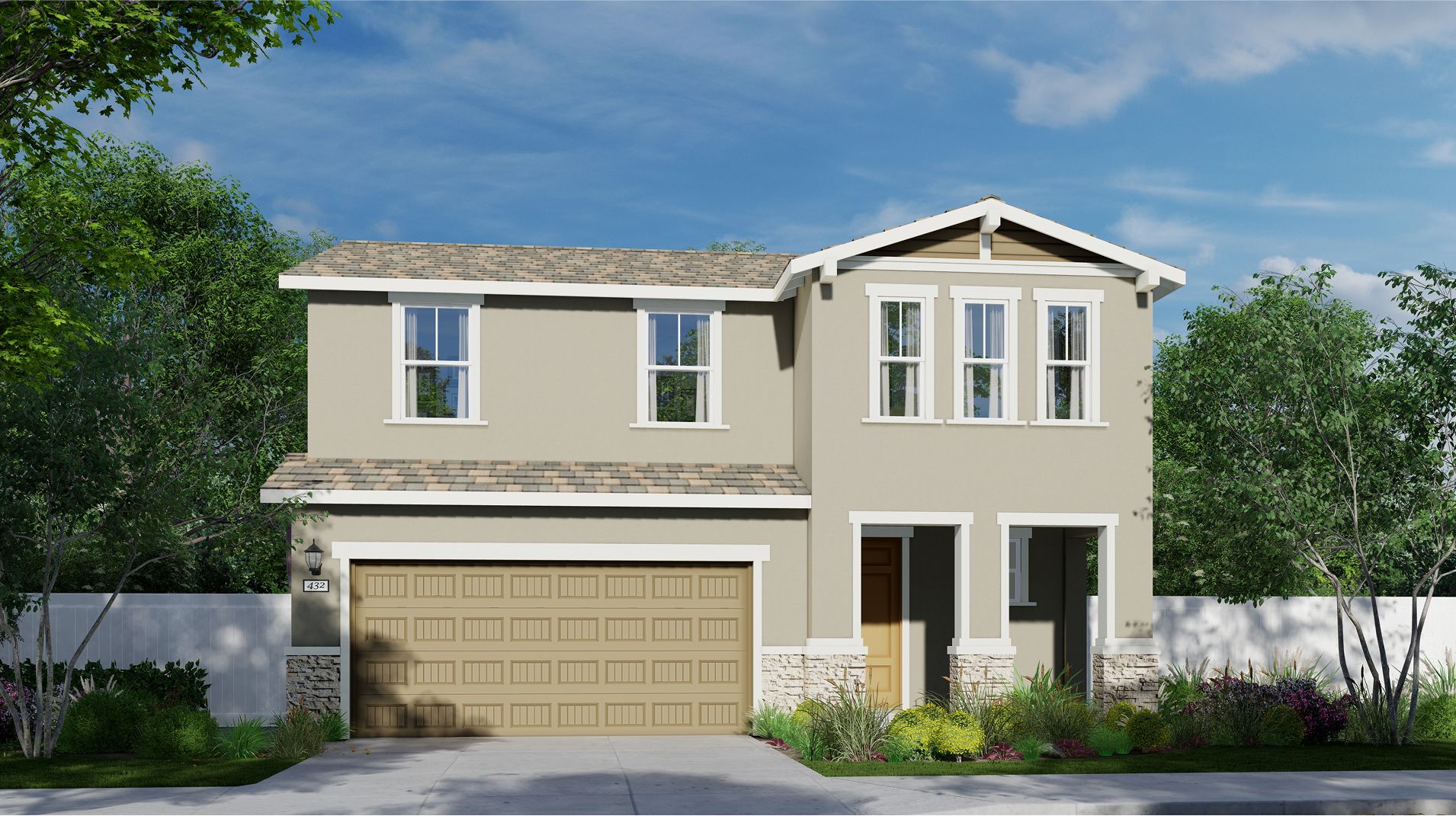 Elevation B - Exterior B – Craftsman home