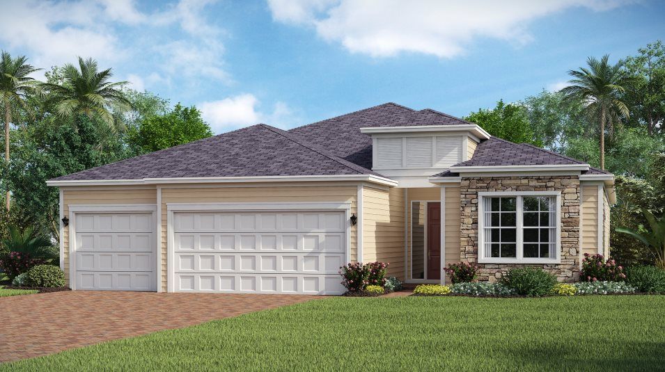 Elevation HA - A stylish exterior design with stone