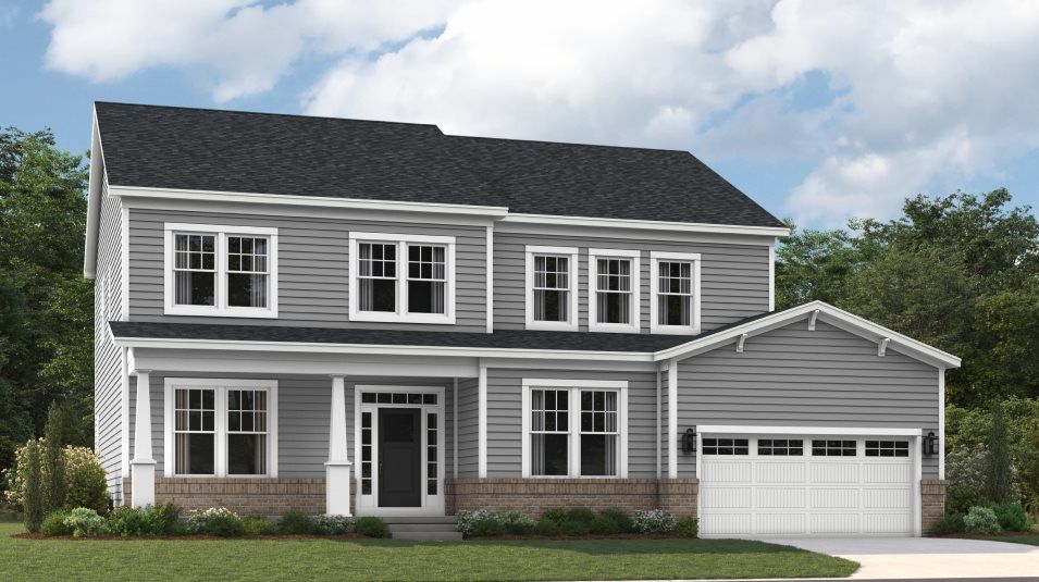 Elevation CWB - Concord Exterior Rendering Craftsman with Brick Wa