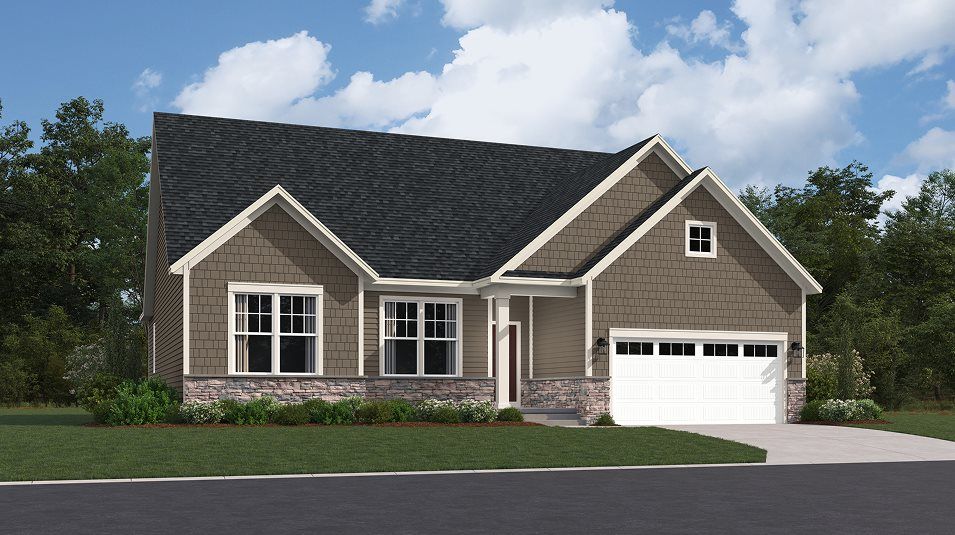 Elevation CWT - Chesapeake Exterior Rendering Cottage with Stone