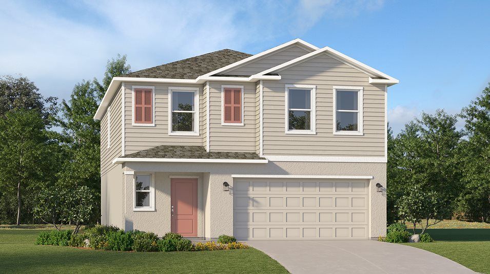 Elevation A - A traditional-style exterior