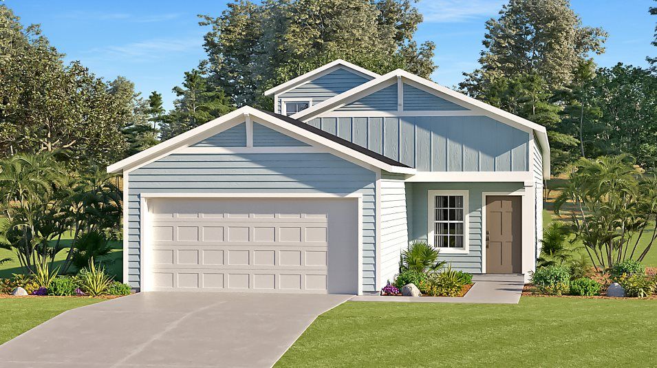 Elevation HB - This modern farmhouse-styled exterior