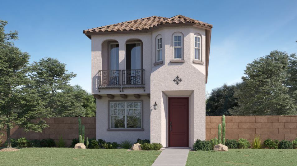 Elevation A - Spanish home exterior rendering