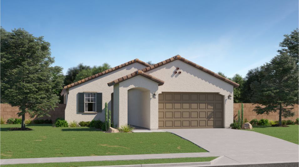 Elevation A - Spanish-style home exterior rendering