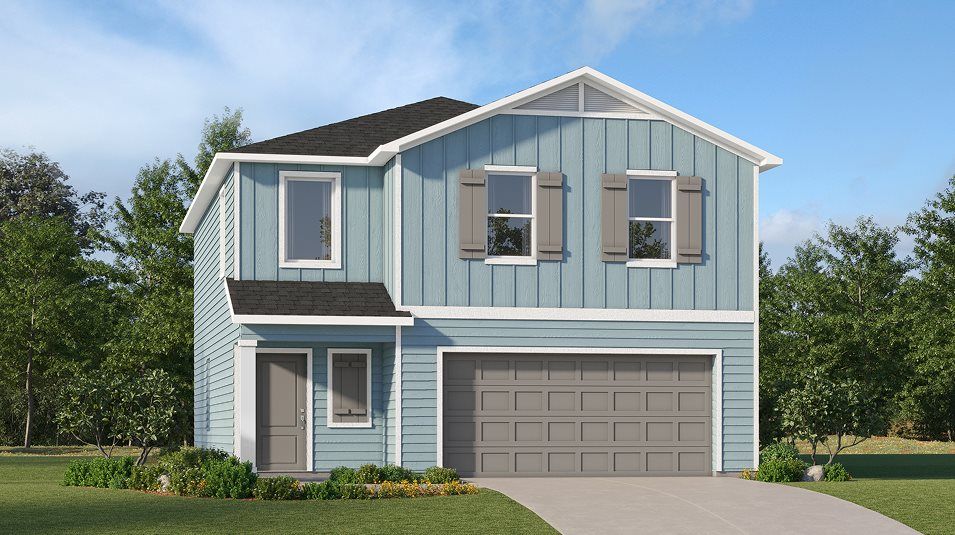 Elevation F - A farmhouse-inspired exterior