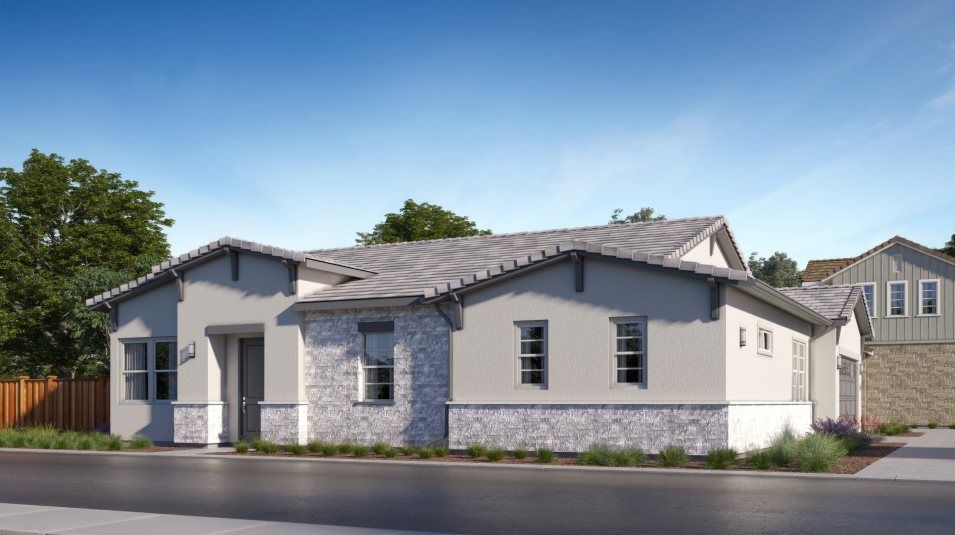 Elevation D - Hill Country style home exterior