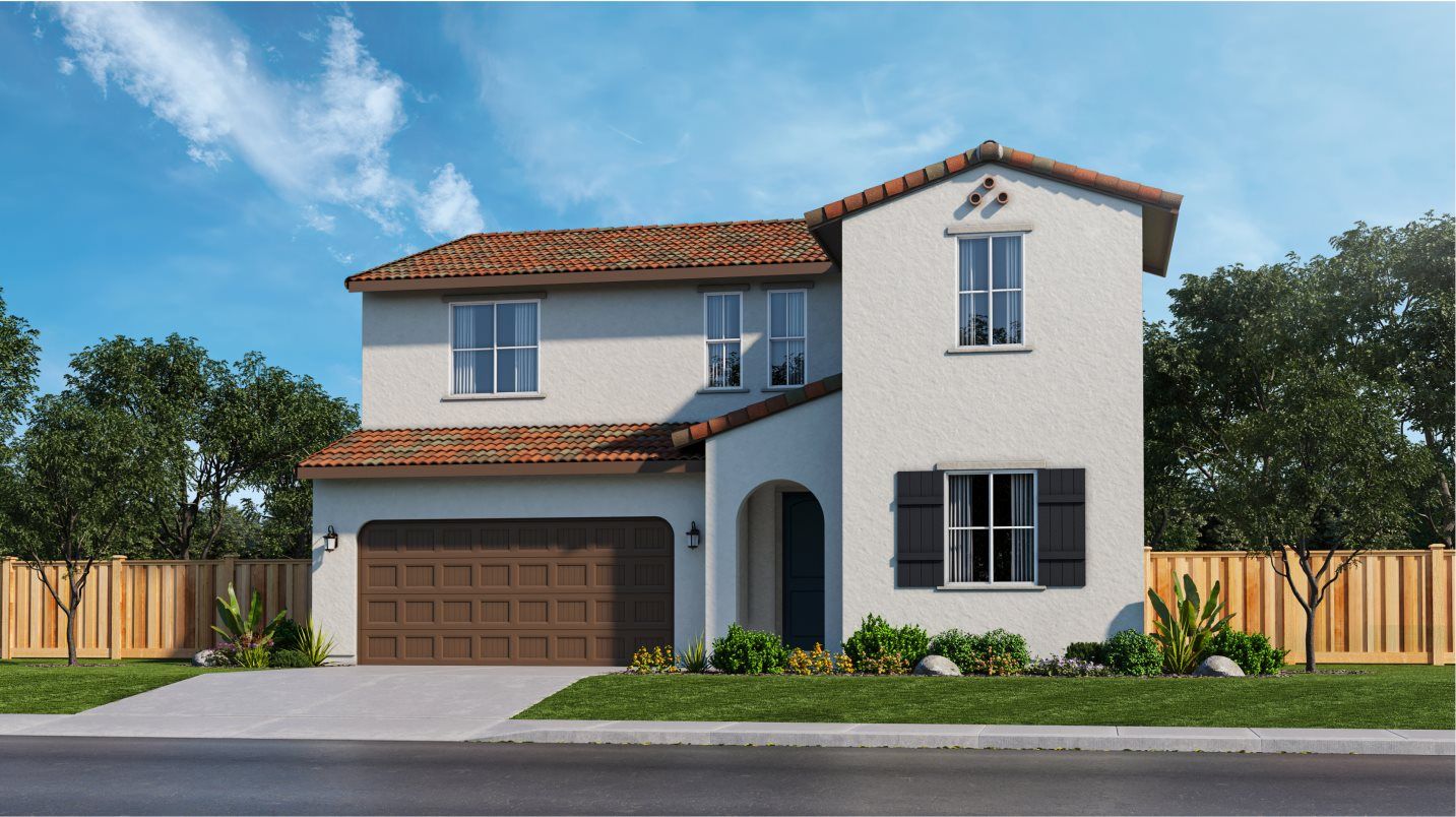 Elevation A - Early California home exterior