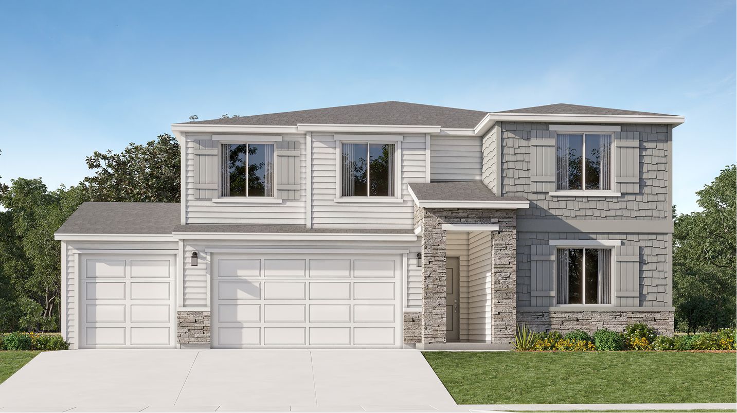 Elevation E3C - West Core N203 Rockaway Cove Laurel Craftsman E3C