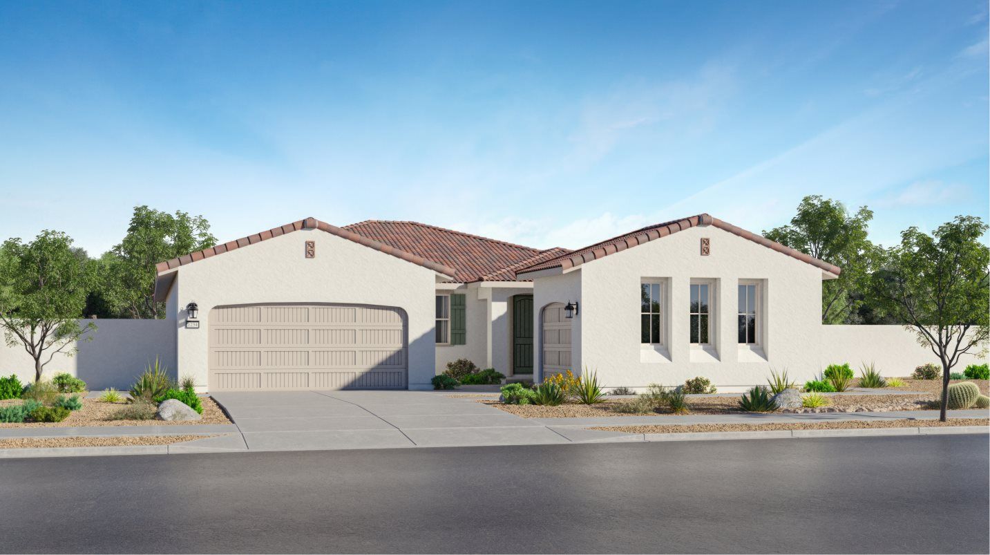 Elevation A - Spanish home exterior