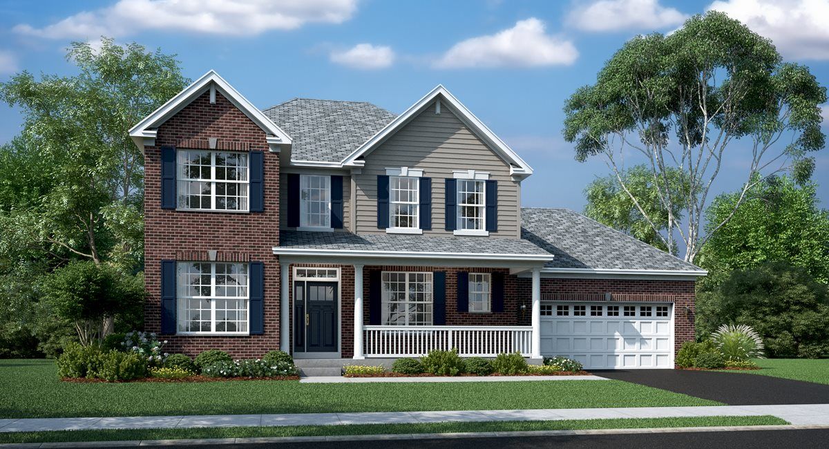 Elevation C - Auburn C shown with optional brick & rail