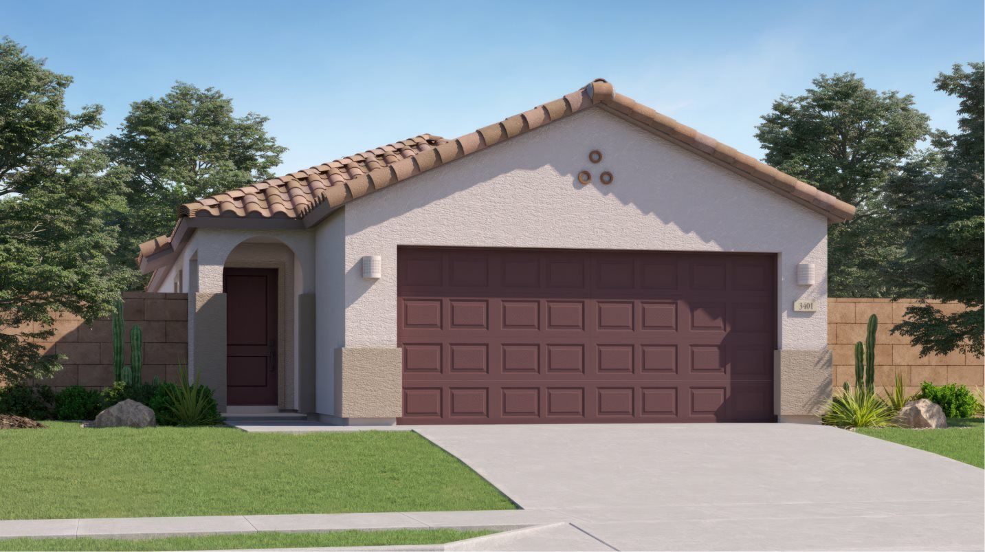 Elevation A - A - Spanish Colonial home exterior