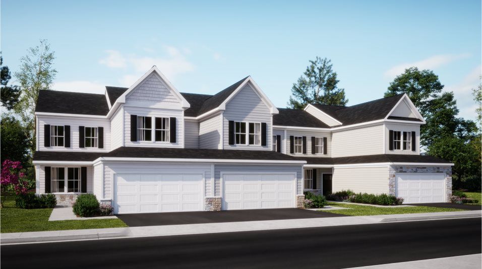 Elevation A - A cottage-inspired townhome exterior