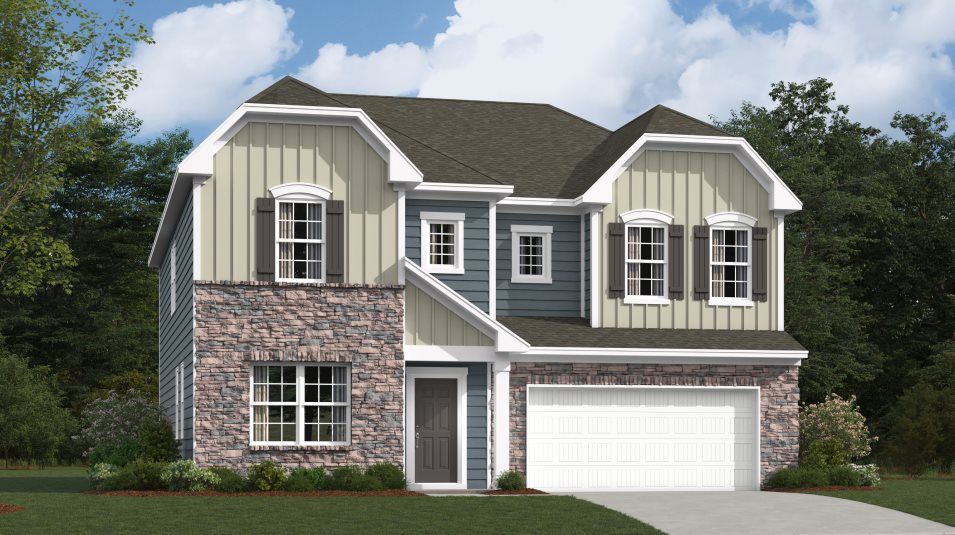 Elevation D - Grisham 2 Car Garage Exterior D