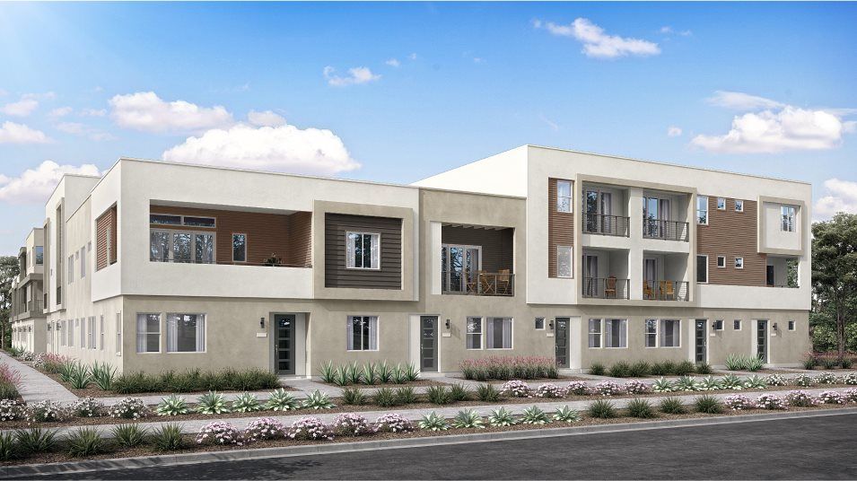 Elevation B - Contemporary townhome exterior
